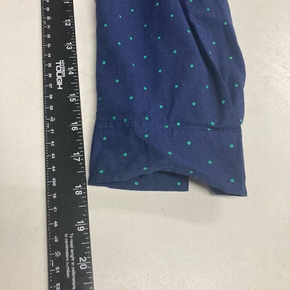 OLD NAVY Women’s Button Up Shirt Blue With Green Polka Dots Size Large - Picture 4 of 6